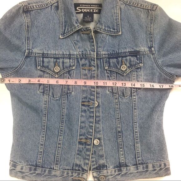 Y2K Squeeze Jeans Denim Trucker Jacket - Picture 8 of 11